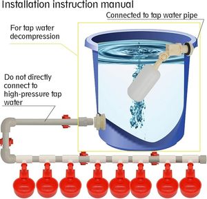 Abreuvoirs automatiques à tétine pour poulets et raccords en <span class=keywords><strong>PVC</strong></span> de 1/2 pouce, abreuvoirs pour volailles, coupelles d'eau pour poulets - Product Image 5