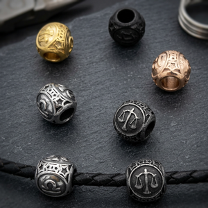 Cuentas espaciadoras sueltas de acero inoxidable con diseño de constelación de Libra, de 12 mm, de metal chapado, para la fabricación de pulseras y accesorios de joyería - Product Image 3