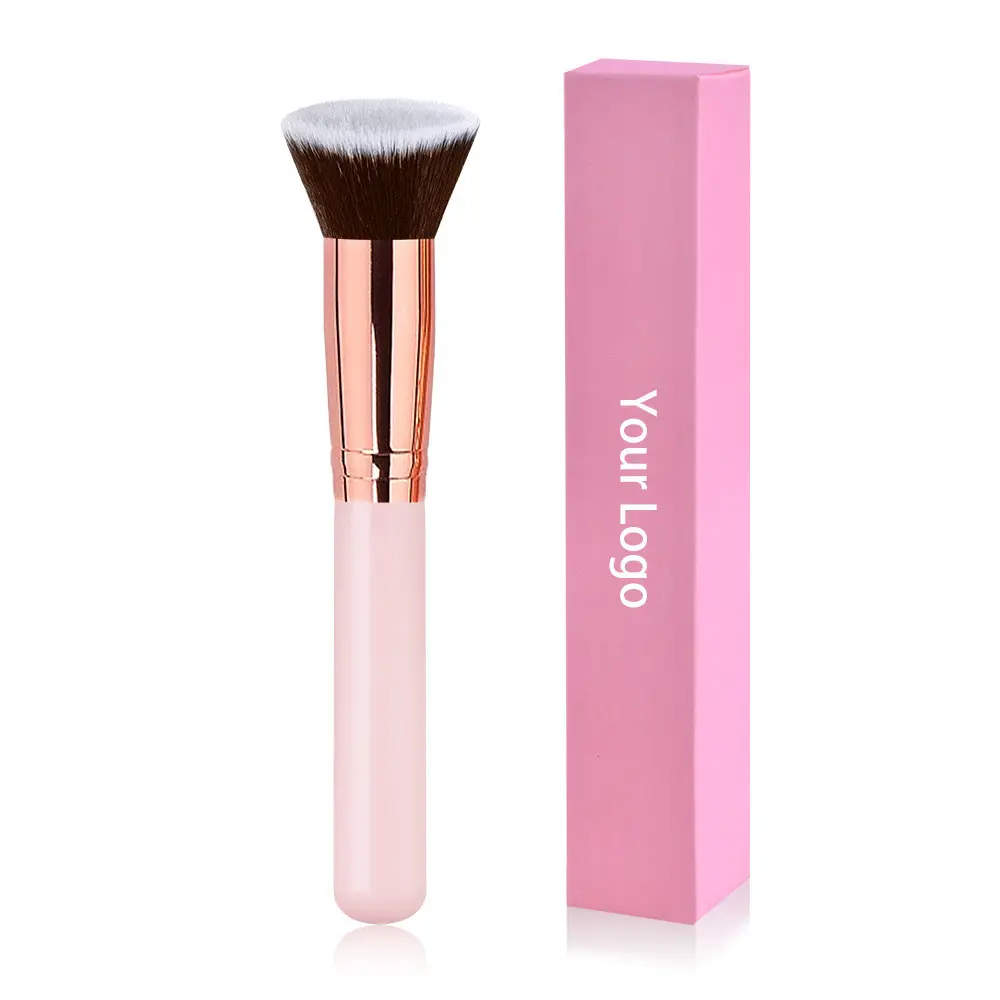 Wholesale Make Up Tools Custom Logo Brushes Foundation Makeup Brush Free Private Label Flat Top Brush