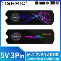 TISHRIC-Radiateur ARGB M2 SSD avec ventilateur turbo pour Solid State Drive de 2280 M2
