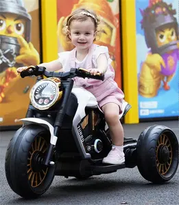 Factory Wholesale Kids 12v Battery Operated Baby 3 Wheels Big Electric Motorcycle Children's Electric Tricycle Motorcycle Toy