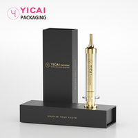 Seringue cosmétique en plastique 10 ml à double paroi, flacon sans air pour crème pour les yeux, flacon pompe à pression en PETG pour parfum avec emballage personnalisé