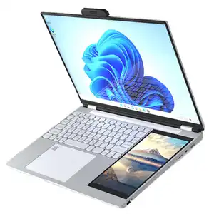 Tastiera AZERTY personalizzata Laptop a doppio schermo Win11 Touch Screen 15.6 + 7 pollici Computer 2TB SSD studente 11th Laptop per affari