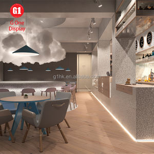 Comptoir de présentation en bois rose personnalisé pour boulangerie, îlot chauffant pour desserts, vitrine à pain - Product Image 3