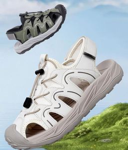 Sandalias de Playa para Hombre 2026, Frescas, Cómodas y Ligeras, con Parte Superior de Cuero Sintético, Suela de Goma, Diseño Calado y Transpirable, Zapatos de Verano - Product Image 6