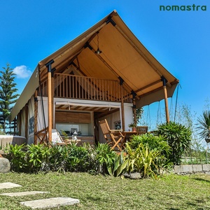 Tenda Safari a doppio strato con due camere da letto cucina e bagno per tutti i terreni <span class=keywords><strong>Glamping</strong></span> <span class=keywords><strong>resort</strong></span> doppio balcone tende <span class=keywords><strong>Glamping</strong></span> - Product Image 2
