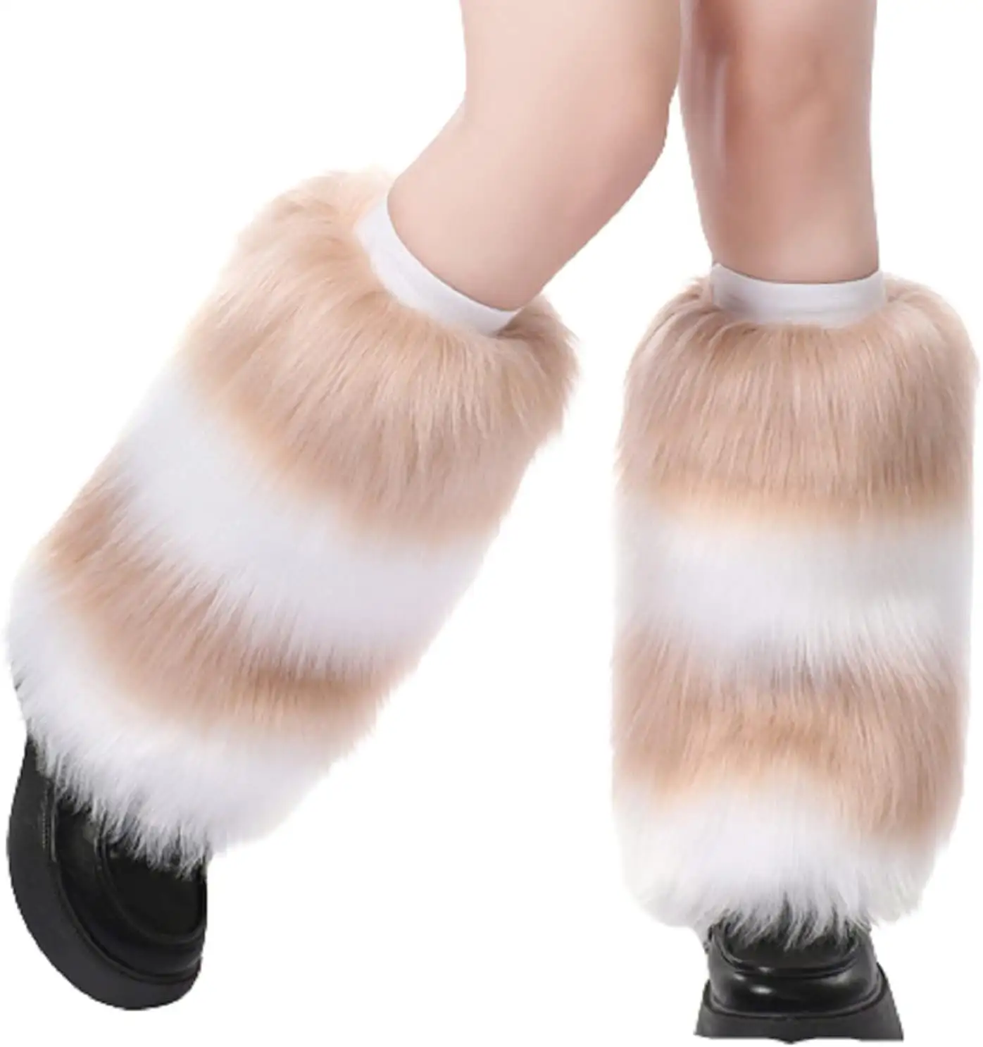 厚手の靴下冬のブーツの袖口は女の子のための女性のフェイクファー脚ウォーマーパーティーコスチュームをカバーします