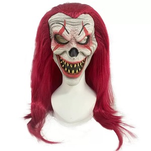 2025 nouveau masque en Latex visage complet <span class=keywords><strong>Clown</strong></span> d'<span class=keywords><strong>horreur</strong></span> avec <span class=keywords><strong>perruque</strong></span> effrayant souriant Halloween Costume accessoires Latex fête Festival accessoires - Product Image 3