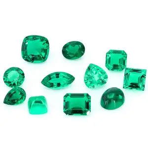 Huge stocks green stone emerald stones fancy cut emerald man made heart princess asscher cushion cut lab grown emerald stones.