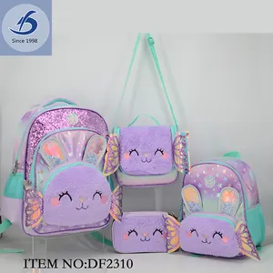 초등 소녀 학교 가방 배낭 세트 점심 키트와 함께 5 개 예쁜 소녀 초등 책가방 가방 가방