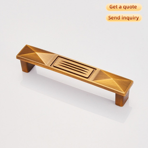 Poignées de meuble personnalisées en alliage de zinc, tirants de tiroir Art Déco en bronze antique, quincaillerie de placard pyramide 3D, vente en gros directe usine - Product Image 2