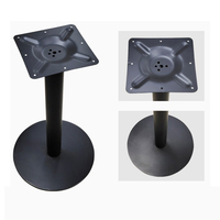 Pied de table rond en acier - Pied de table moderne noir thermolaqué pour restaurant, café, bar, bistrot et mobilier de salle à manger