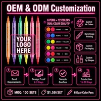 Marqueurs de tatouage UV phosphorescents 12 couleurs, double embout, stylos fluorescents pour l'art corporel, peinture pour le visage imperméable et sans danger pour la peau, marqueurs néon pour festivals