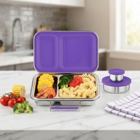 Boîte à lunch Aohea en acier inoxydable 304 avec un design à double compartiment pour un nettoyage facile et une portabilité pratique