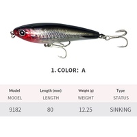 Leurre de pêche en acier inoxydable pour eaux profondes 80mm/122g, longue portée, pour petits poissons mandarins et crevettes, appât artificiel dur
