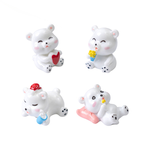 Weij Leisurely Bear Micro-Paesaggio Fai-da-te, Decorazione per Bonsai e Piante Grasse, Animale in Resina che Tiene un Cuore, che Mangia un Gelato - Product Image 5