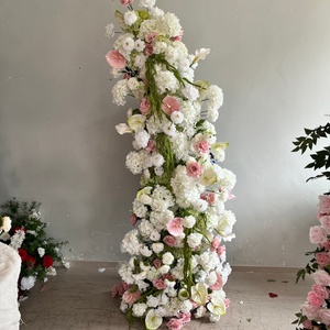 K8 Decoración Exterior Serie Floral Bosque Fresco Blanco Verde, Arreglo Floral Grande para Arco <span class=keywords><strong>de</strong></span> Boda Tipo Cuerno y Arco Roto - Product Image 2