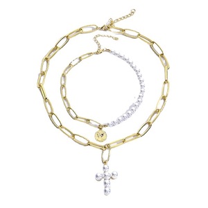 Gold Filled Tiny Virgin Mary With Cross Necklace Medallion Pearl Coin Pendant Religious Catholic Chain Necklace - Product Image 6