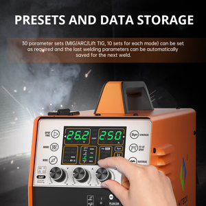 HITBOX MIG250II 5 en 1 Máquina de soldadura portátil Nuevo <span class=keywords><strong>MIG</strong></span> MMA Lift TIG Soldador Amplio voltaje 110V/220V Soporta soldadura de aluminio - Product Image 4