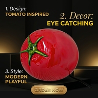 Lampe de table en forme de tomate rouge, lumière LED décorative pour chevet, chambre à coucher, salon