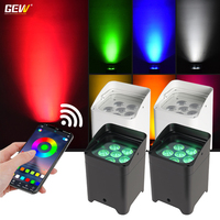 Paquete de 4 Luces LED Recargables a Batería, Par Can 6x18w RGBWA UV 6en1, Control DMX, Control Remoto por Wifi y Aplicación, con Bolsa de Transporte
