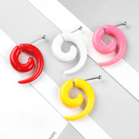 Plugs d'oreille spirale gothique en acrylique, dilatateurs d'oreille 3-10mm, écarteurs d'oreille à tige en acier, bijoux de piercing corporel style punk urbain unisexe