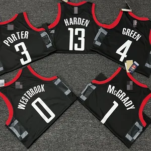 23-24 Temporada Rockets Anúncio Edição All-team Bordados Basquete Camisas dos homens são Usados Para Esportes