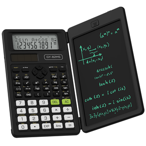 Calculatrice scientifique Newyes 82MS à 12 chiffres, solaire, électronique, pliable, rose, avec tablette d'écriture LCD et logo personnalisé - Product Image 6