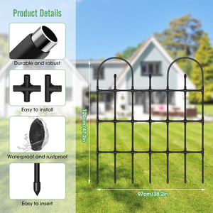 <b>Black</b> Iron Plant Trellis Rectangle Durable <b>Rose</b> Climbing Frame for Garden Outdoor Use - Product Image 1