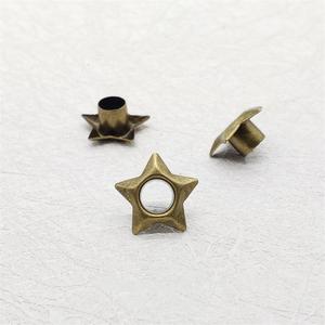 Colore personalizzato appendere il sacchetto di carta del cappello di pelle della scarpa bandiera decorativa di forma rotonda in metallo ottone ferro occhiello a forma di stella - Product Image 4