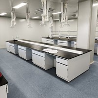 Mesa de Laboratorio de Resina Fenólica con Estructura de Acero para Laboratorio Central de Química y Biología, Modelo Chemical Island