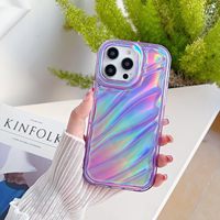 Étui pour téléphone portable Laser TPU bleu transparent féminin coloré élégant pour iPhone 16 Pro Max 15 14 13 12 11