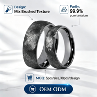 Bague en Tantalum Pur Rare Tizti, Bijoux pour Couples, Anneaux Mixtes Brossés Style Éternité, Alliances Personnalisées, Faible MOQ
