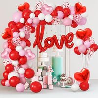 Kit d'arche de ballons rouge, rose et blanc de 263 pièces avec ballon « Love », ballon à confettis pour la Saint-Valentin, décoration de fête de mariage