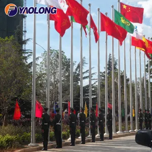 Easy Installation 10M Aluminium Motorized Flag Pole Exported To Vietnam