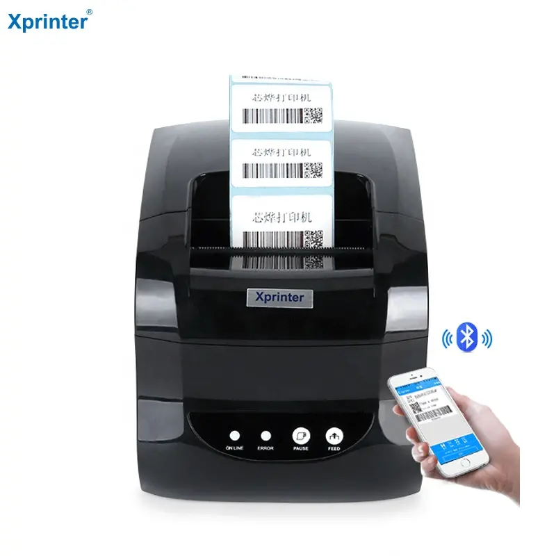 Xprinter เครื่องพิมพ์ฉลากแบบพกพา,ขนาด3นิ้วฉลากบาร์โค้ดความร้อนเครื่องพิมพ์แบบพกพาสำหรับแท็กการพิมพ์ตั๋วปี XP-365B