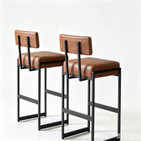 Chaise de bar moderne en cuir empilable, légère, durable, écologique, stable, avec pieds en fer, pour usage commercial, extérieur, maison, bureau, hôtel