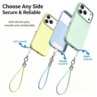 Nouvelle coque de téléphone portable antichoc en silicone liquide 2026 avec trou pour cordon multi-positions, protection portable pour iPhone 18 Pro Max
