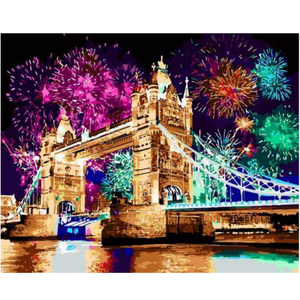 Pintura en Lienzo DIY, Paisaje Urbano, Lugares Emblemáticos, Edificios Famosos, 40*50cm, Pintura por Números con Marco para Adultos, Decoración de Pared para Hogar u Oficina - Product Image 2