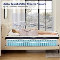 Matelas hybride de soutien de 14 pouces, matelas de qualité supérieure, matelas en mousse à ressorts ensachés individuels, matelas double, queen, king, en boîte