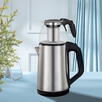 Samovar électrique en acier inoxydable grande capacité 1,8L+0,8L, puissance 1500W, pour la maison et la cuisine, bouilloire et pot à thé automatiques