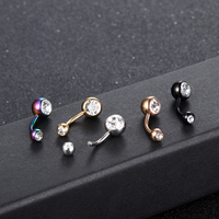 Piercing nombril en acier chirurgical 316L Double bijou nombril anneau de nombril boucles d'oreilles de base pour le ventre bijoux de piercing corporel