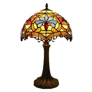 Tiffany Creative 12 \ "lámpara de mesa de cristal manchado para sala de estar/dormitorio Retro clásico estilo europeo azul/negro DC mesita de noche - Product Image 1