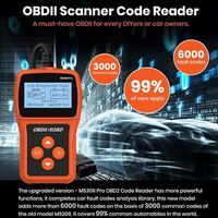 Probador de Batería de Coche MS309Pro Detector de Fallas OBD2 EOBD Escáner Lector de Códigos Herramienta de Diagnóstico Automotriz para Motor