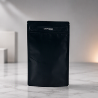 Sachet Doypack Noir Personnalisé avec Fenêtre Transparente, Fermeture Zip Refermable, Barrière Anti-Humidité pour Emballage de Noix et Aliments Secs