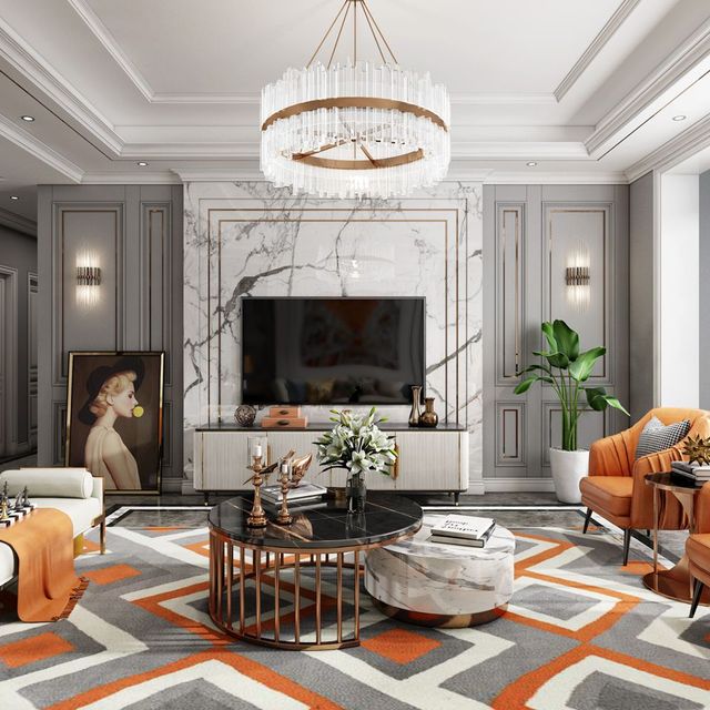 Customized Whole-House Factory Direct Sales European-Style Living Room with Modern Design Luxurious Style of Furniture