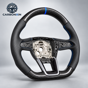 Volant personnalisé en cuir et fibre de carbone pour Audi A1 A3 A4 A5 A6 A7 RS R8 RS3 C7 Q5 Q7 S3 S5 8V B8 B9 S4 Q3 Q8 TT sans Airbag - Product Image 6