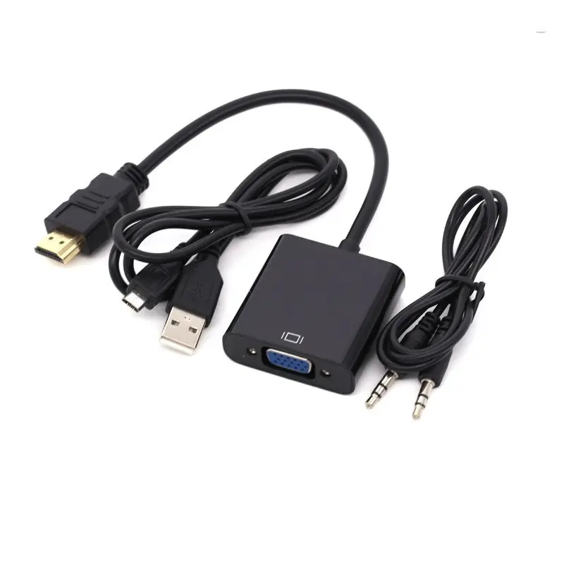 HDMI Male To VGA Female with Audio Cable plated gold connector Video Adapter Cable For PC DVD HDMI Converter