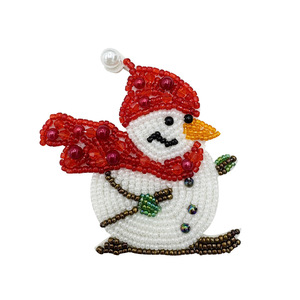 Parches bordados navideños hechos a mano, bonito muñeco de nieve, copo de nieve, caramelo con cuentas para ropa, zapatos, sombreros, decoración, Material de fieltro - Product Image 4