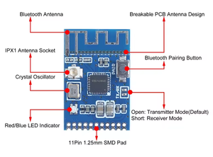 Placa de Módulo 2 en 1 KCX_BT_EMITTER 1,7 V OEM para transmisión y recepción de audio estéreo producto PCBA - Product Image 3